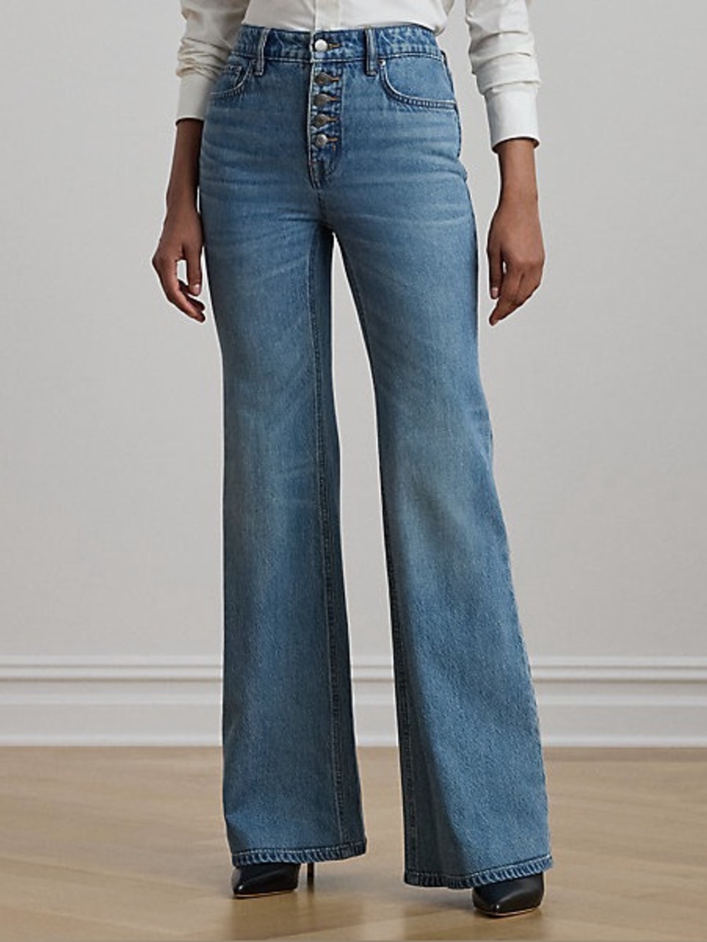 ✨ Ralph Lauren High Rise Flare Jeans Button Fly Y2K 70s Old Money Clean Girl